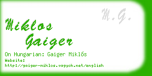 miklos gaiger business card