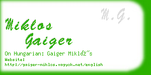 miklos gaiger business card